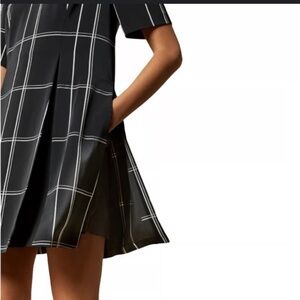 Ted Baker Black Playsuit with White Grid Pattern